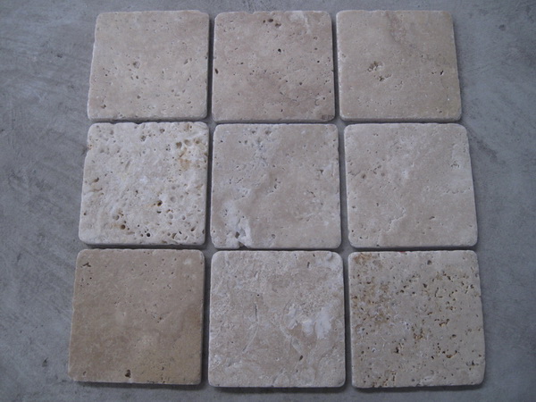 Natural travertine tiles